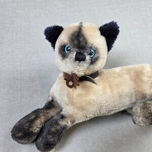 Vintage Dakin Siamese Cat Plush Stuffed Animal Blue Eyes Korea 21” VTG